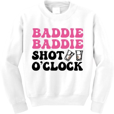 Baddies Caribbean Baddie Baddie Shot O Clock Kids Sweatshirt