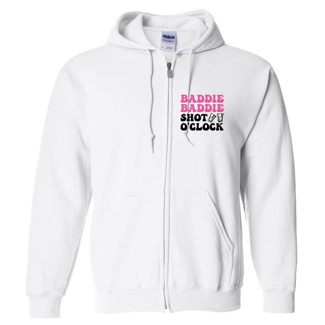 Baddies Caribbean Baddie Baddie Shot O Clock Full Zip Hoodie