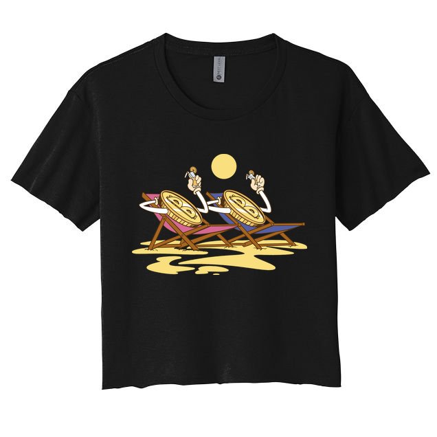Bitcoin Crypto Beach Vacation Crop Top