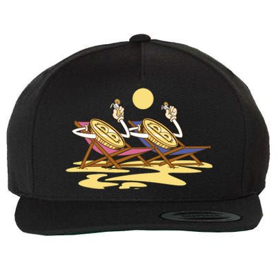 Bitcoin Crypto Beach Vacation Wool Snapback Cap