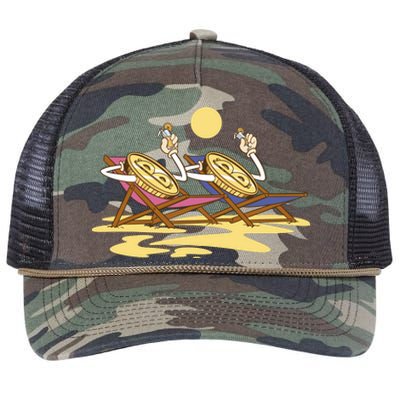 Bitcoin Crypto Beach Vacation Retro Rope Trucker Hat Cap