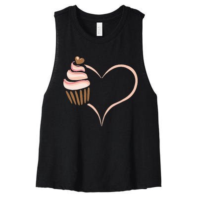 Baking Cupcake Cute Bakery Muffin Baking Cooking Women's Racerback Cropped Tank