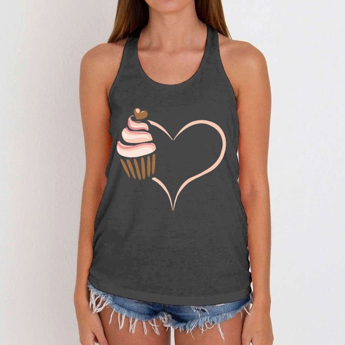 Baking Cupcake Cute Bakery Muffin Baking Cooking Women's Knotted Racerback Tank