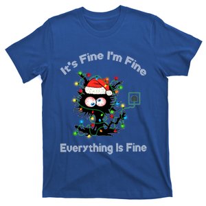 Black Cat Christmas ItS Fine IM Fine Everything Is Fine Gift T-Shirt