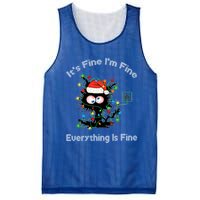 Black Cat Christmas ItS Fine IM Fine Everything Is Fine Gift Mesh Reversible Basketball Jersey Tank