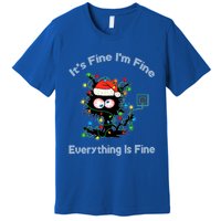 Black Cat Christmas ItS Fine IM Fine Everything Is Fine Gift Premium T-Shirt