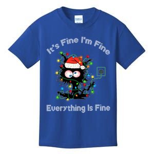 Black Cat Christmas ItS Fine IM Fine Everything Is Fine Gift Kids T-Shirt