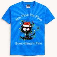 Black Cat Christmas ItS Fine IM Fine Everything Is Fine Gift Kids Tie-Dye T-Shirt