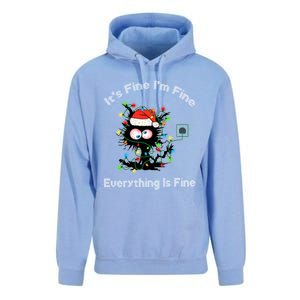 Black Cat Christmas ItS Fine IM Fine Everything Is Fine Gift Unisex Surf Hoodie