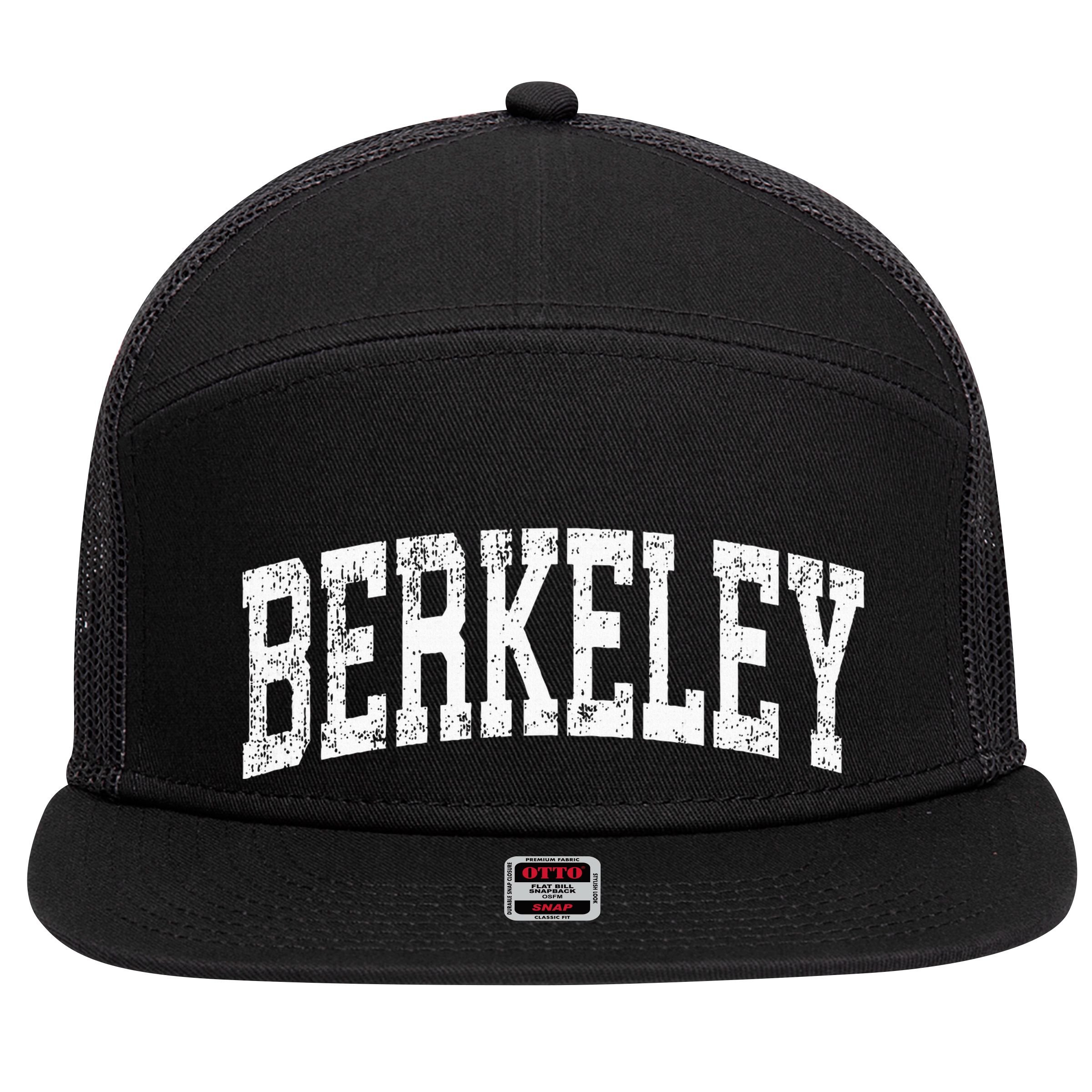 Berkeley California Ca Vintage Athletic Sports Design 7 Panel Mesh Trucker Snapback Hat