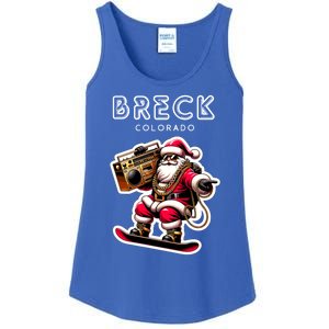 Breck Colorado Christmas Snowboard Santa Claus Meaningful Gift Ladies Essential Tank