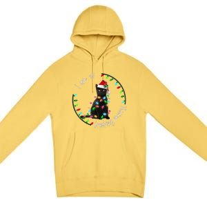 Black Cat Christmas Light I Am So Freaking Merry Gift Premium Pullover Hoodie