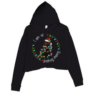 Black Cat Christmas Light I Am So Freaking Merry Gift Crop Fleece Hoodie