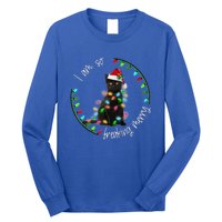 Black Cat Christmas Light I Am So Freaking Merry Gift Long Sleeve Shirt