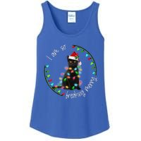 Black Cat Christmas Light I Am So Freaking Merry Gift Ladies Essential Tank