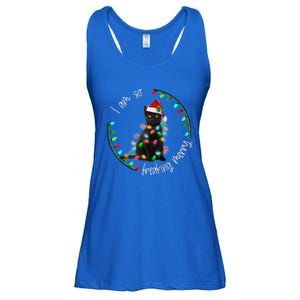 Black Cat Christmas Light I Am So Freaking Merry Gift Ladies Essential Flowy Tank