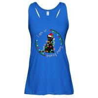 Black Cat Christmas Light I Am So Freaking Merry Gift Ladies Essential Flowy Tank