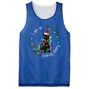 Black Cat Christmas Light I Am So Freaking Merry Gift Mesh Reversible Basketball Jersey Tank