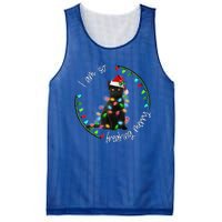 Black Cat Christmas Light I Am So Freaking Merry Gift Mesh Reversible Basketball Jersey Tank