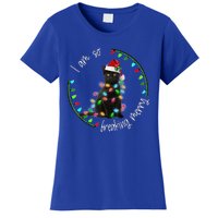 Black Cat Christmas Light I Am So Freaking Merry Gift Women's T-Shirt