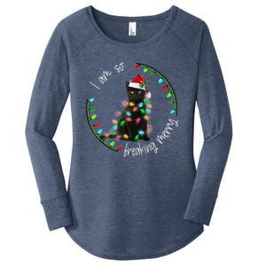 Black Cat Christmas Light I Am So Freaking Merry Gift Women's Perfect Tri Tunic Long Sleeve Shirt