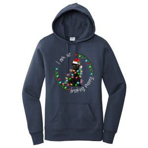 Black Cat Christmas Light I Am So Freaking Merry Gift Women's Pullover Hoodie