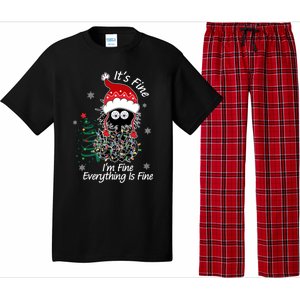 Black Cat Christmas ItS Fine IM Fine Everything Is Fine Gift Pajama Set