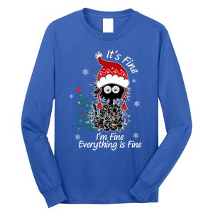 Black Cat Christmas ItS Fine IM Fine Everything Is Fine Gift Long Sleeve Shirt