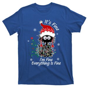 Black Cat Christmas ItS Fine IM Fine Everything Is Fine Gift T-Shirt