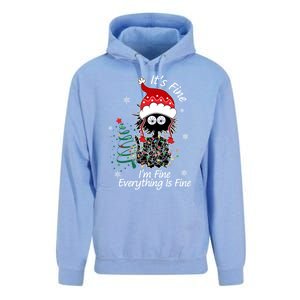 Black Cat Christmas ItS Fine IM Fine Everything Is Fine Gift Unisex Surf Hoodie