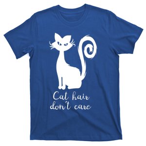 Black Cute Cat Hair Dont Care Funny Halloween Meaningful Gift T-Shirt