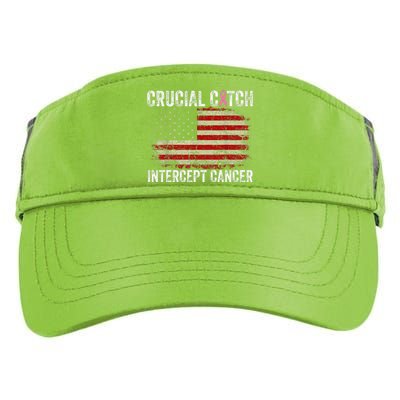 Breast Cancer Crucial A Catch Intercept Cancer Us Flag Adult Drive Performance Visor