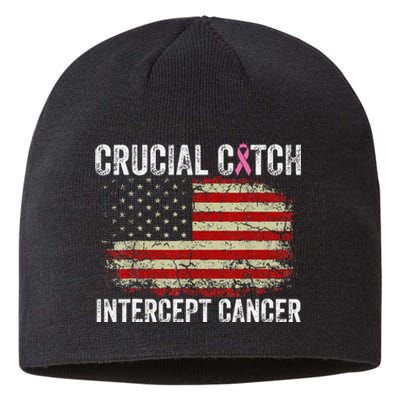 Breast Cancer Crucial A Catch Intercept Cancer Us Flag Sustainable Beanie