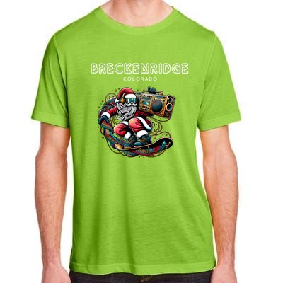 Breckenridge Colorado Cool Snowboard Christmas Santa Gift Adult ChromaSoft Performance T-Shirt