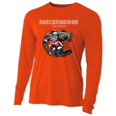 Breckenridge Colorado Cool Snowboard Christmas Santa Gift Cooling Performance Long Sleeve Crew