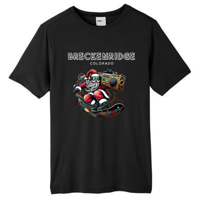 Breckenridge Colorado Cool Snowboard Christmas Santa Gift Tall Fusion ChromaSoft Performance T-Shirt