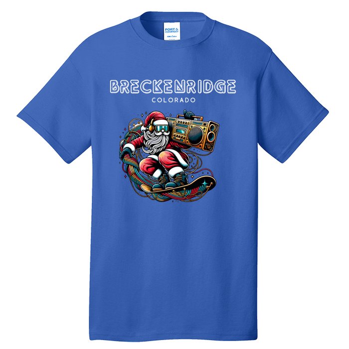 Breckenridge Colorado Cool Snowboard Christmas Santa Gift Tall T-Shirt