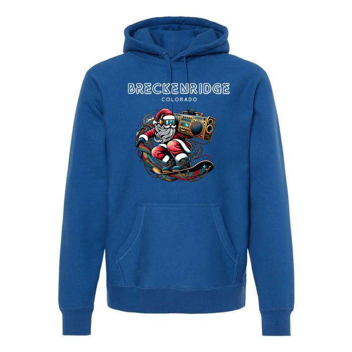 Breckenridge Colorado Cool Snowboard Christmas Santa Gift Premium Hoodie