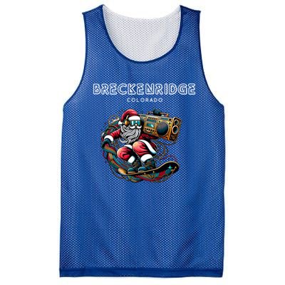 Breckenridge Colorado Cool Snowboard Christmas Santa Gift Mesh Reversible Basketball Jersey Tank