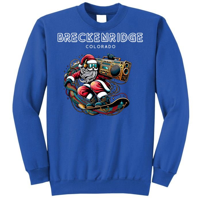 Breckenridge Colorado Cool Snowboard Christmas Santa Gift Tall Sweatshirt