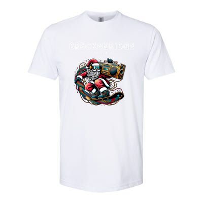 Breckenridge Colorado Cool Snowboard Christmas Santa Gift Softstyle CVC T-Shirt