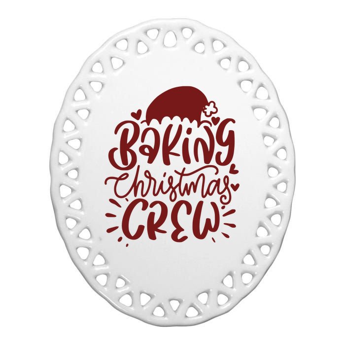 Baking Christmas Crew Holiday Ceramic Oval Ornament