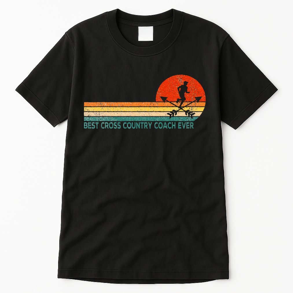 Best Cross Country Coach Cross Country Running Coach Retro Tall T-Shirt