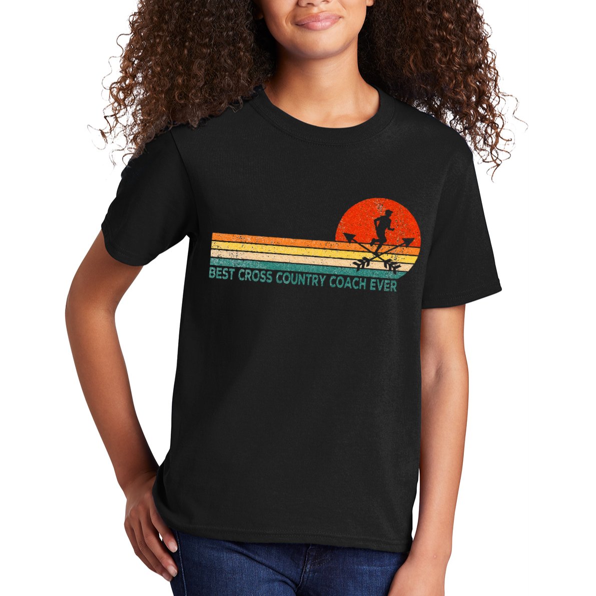 Best Cross Country Coach Cross Country Running Coach Retro Kids T-Shirt