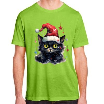 Black Cat Christmas Cool Gift Xmas Tree Lights Xmas Black Cat Funny Gift Adult ChromaSoft Performance T-Shirt