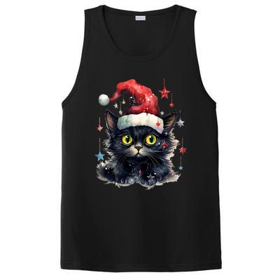 Black Cat Christmas Cool Gift Xmas Tree Lights Xmas Black Cat Funny Gift PosiCharge Competitor Tank