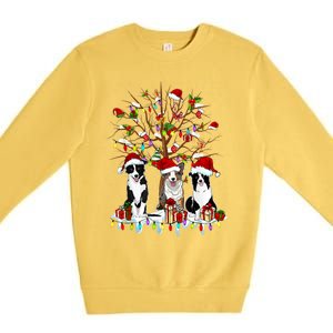 Border Collie Christmas Tree Funny Xmas Border Collie Dog Gift Premium Crewneck Sweatshirt