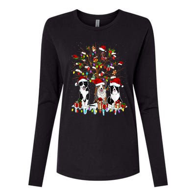 Border Collie Christmas Tree Funny Xmas Border Collie Dog Gift Womens Cotton Relaxed Long Sleeve T-Shirt