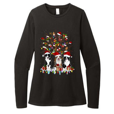 Border Collie Christmas Tree Funny Xmas Border Collie Dog Gift Womens CVC Long Sleeve Shirt