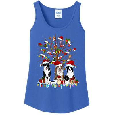 Border Collie Christmas Tree Funny Xmas Border Collie Dog Gift Ladies Essential Tank